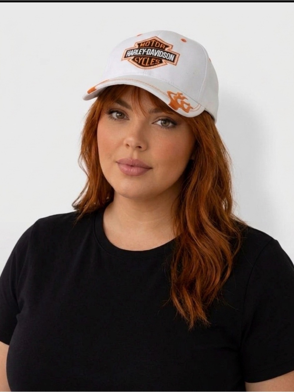 Harley-Davidson White Cap with Orange Flames